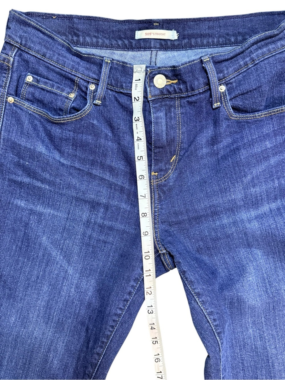Levi’s 505 Straight Jeans Men’s 34x30 Dark Wash Classic Fit Denim - Picture 7 of 10